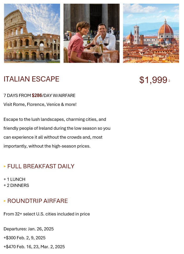 Globus: Escape to Italy