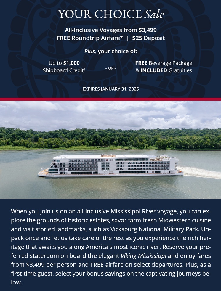 Viking: All-Inclusive Mississippi River Voyages